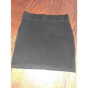 Small Poof Couture Black Body Con Knitted Sweater Mini Skirt Ribbed